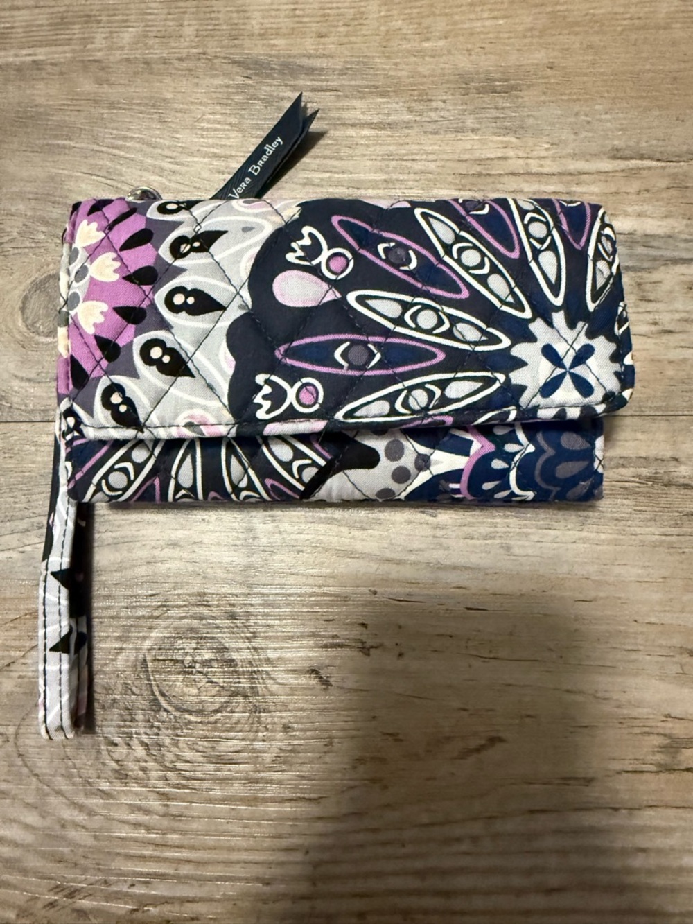 Vera Bradley Purple and Pink Patterned Wristlet